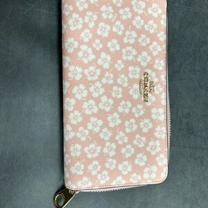 Coach Pink and White Floral Wallet